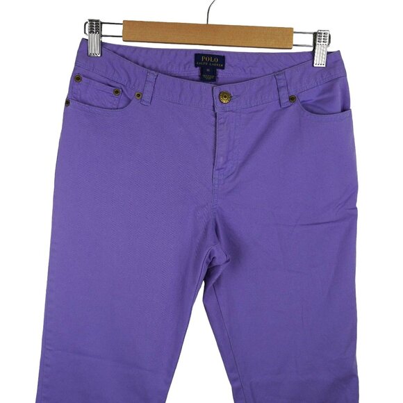 Polo‎ Ralph Lauren Womens Preppy Purple Slim Casual Chinos Size 16 - Picture 3 of 9
